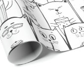 かわいい猫の柄 ラッピングペーパー (ロールコーナー)