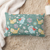 かわいい猫の柄 ランバークッション (ブランケット)