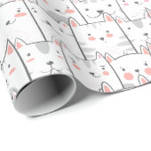 かわいい猫の柄 猫好き  ラッピングペーパー (ロールコーナー)