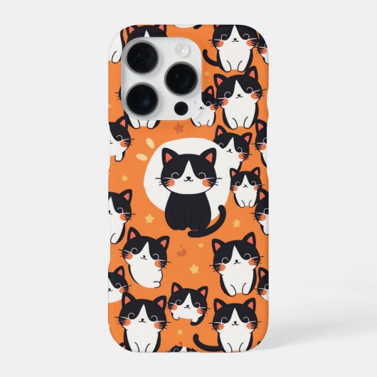かわいい猫の柄 iPhoneケース (裏面)