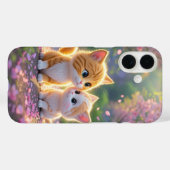 かわいい猫の桜柄のスマートフォンケース Case-Mate iPhoneケース (裏面 (横))
