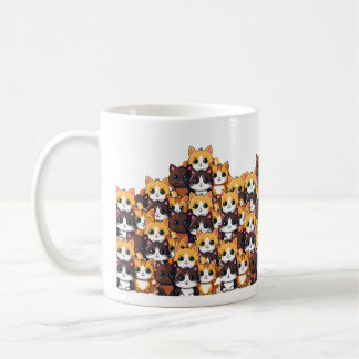 かわいい猫の模様(ソフトカラーのマグカップ) コーヒーマグカップ