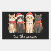 かわいい猫の母クリスマス猫好きギフトおもしろいクリスマス 長方形シール (正面)