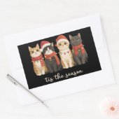 かわいい猫の母クリスマス猫好きギフトおもしろいクリスマス 長方形シール (封筒)