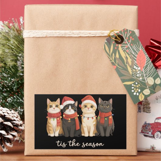 かわいい猫の母クリスマス猫好きギフトおもしろいクリスマス 長方形シール (クリスマス)