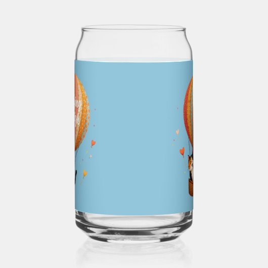 かわいい猫の気球 ファンタジー・アート ガラス缶 (右)