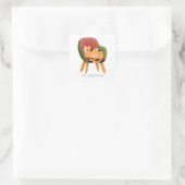 かわいい猫の水彩名 スクエアシール (バッグ)