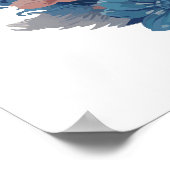 かわいい猫の水彩画と花のスプラッシュ ポスター (角)