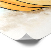 かわいい猫の水彩画 ポスター (角)