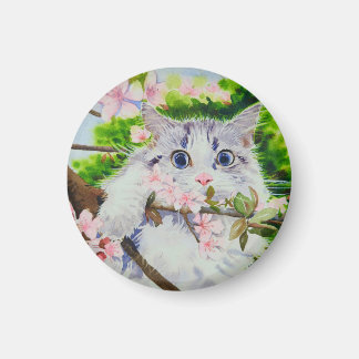 かわいい猫の水彩画 マグネット