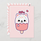 かわいい猫の氷棒 ポストカード (正面/裏面)