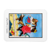 かわいい猫の海アイスクリームシーサイドネーム マグネット (横)