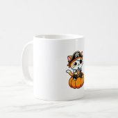 かわいい猫の海賊飲みボバティーハロウィーンかぼちゃ コーヒーマグカップ (正面左)