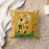 かわいい猫の漫画クリムトキス金ゴールド枕 クッション (ブランケット)