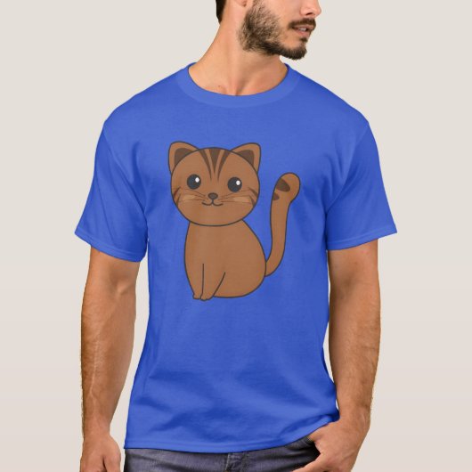 かわいい猫の漫画・アニメの猫の少年 Tシャツ (正面)