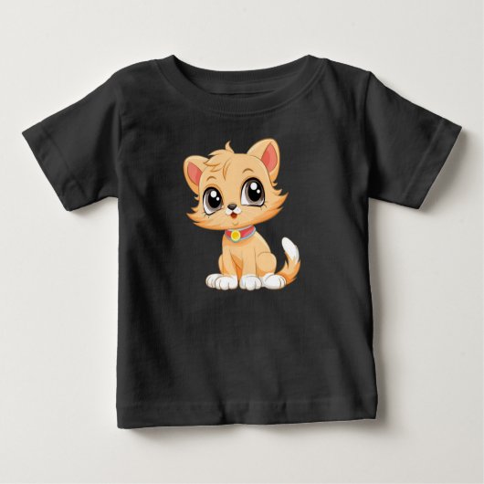 かわいい猫の漫画 ベビーTシャツ (正面)