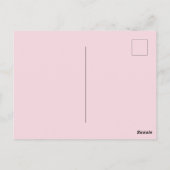 かわいい猫の漫画 赤ちゃんピンクの水玉模様パーティー ポストカード (裏面)