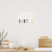 かわいい猫の爪でひっかき傷 ポスター (キッチン)
