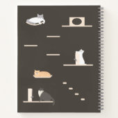 かわいい猫の猫壁家具ダークグレー ノートブック (裏面)