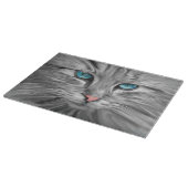 かわいい猫の目の顔水彩油絵アート カッティングボード (角)