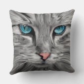 かわいい猫の目顔水彩油絵画芸術 クッション (裏面)