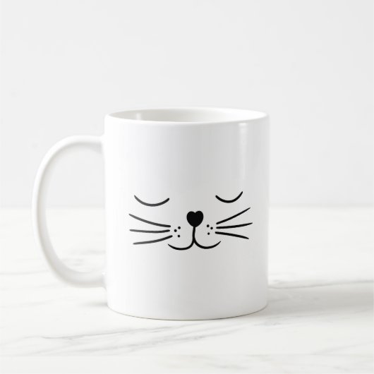 かわいい猫の目 ねむり コーヒーマグカップ (左)