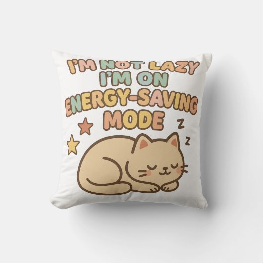 かわいい猫の省エネTシャツ クッション (正面)