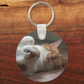 かわいい猫の眠るキーチェーン キーホルダー (正面)