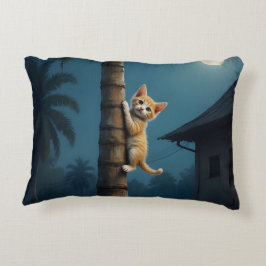 かわいい猫の瞬間 - 登ることを学ぶ アクセントクッション