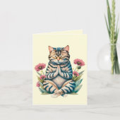 かわいい猫の祈り 愛する人のための癒しと慰め カード (正面)