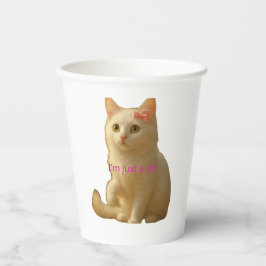 かわいい猫の私ってただの女の子コケットピンクリボンペーパー 紙コップ