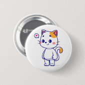 かわいい猫の笑顔 缶バッジ (正面&裏面)