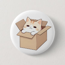 かわいい猫の箱ステッカー デザイン