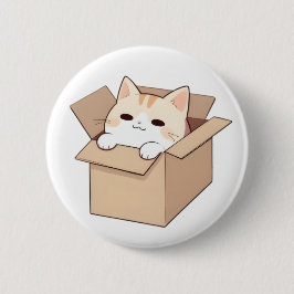 かわいい猫の箱ステッカー デザイン 缶バッジ