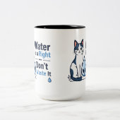 かわいい猫の節水エコデザイン  ツートーンマグカップ (中央)