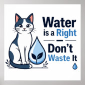 かわいい猫の節水 環境保護 ポスター (正面)