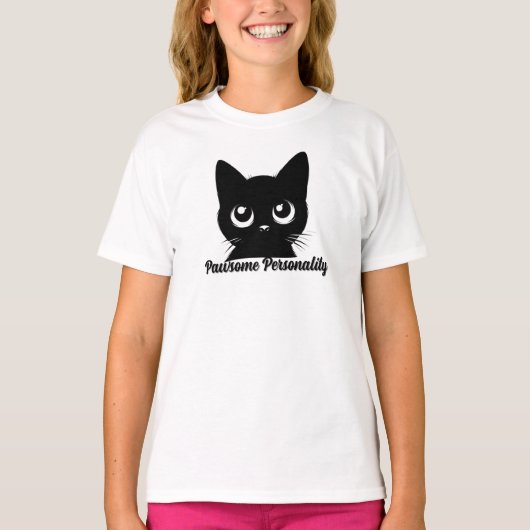 かわいい猫の素晴らしいパーソナリティ Tシャツ (正面)