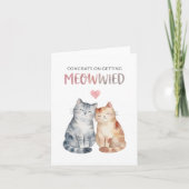 かわいい猫の結婚カード 記念 カード (正面)