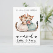 かわいい猫の結婚式の招待状 セーブザデート (スタンド正面)