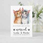 かわいい猫の結婚式招待状 セーブザデート (スタンド正面)