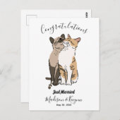 かわいい猫の結婚式 ポストカード (正面/裏面)