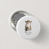 かわいい猫の結婚式 缶バッジ (正面&裏面)