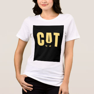 かわいい猫の絵文字の白いハーフスリーブTシャツ トライブレンドＴシャツ