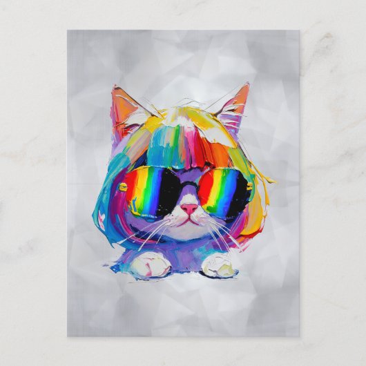 かわいい猫の絵(絵画No.5) ポストカード (正面)