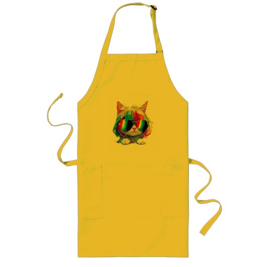 かわいい猫の絵(絵画No.5) ロングエプロン (正面)