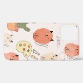 かわいい猫の継ぎ目のない柄 Case-Mate iPhoneケース (裏面 (横))