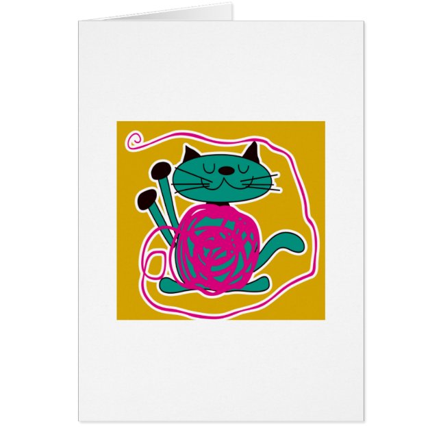 かわいい猫の編み物 (正面)