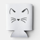 かわいい猫の耳とひげ ハート型の鼻 グラフィック 缶クーラー (裏面)