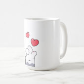 かわいい猫の肉球ラブ コーヒーマグカップ (正面右)