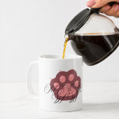  かわいい猫の肉球「MEOW」書道 - 愛らしい子猫  コーヒーマグカップ